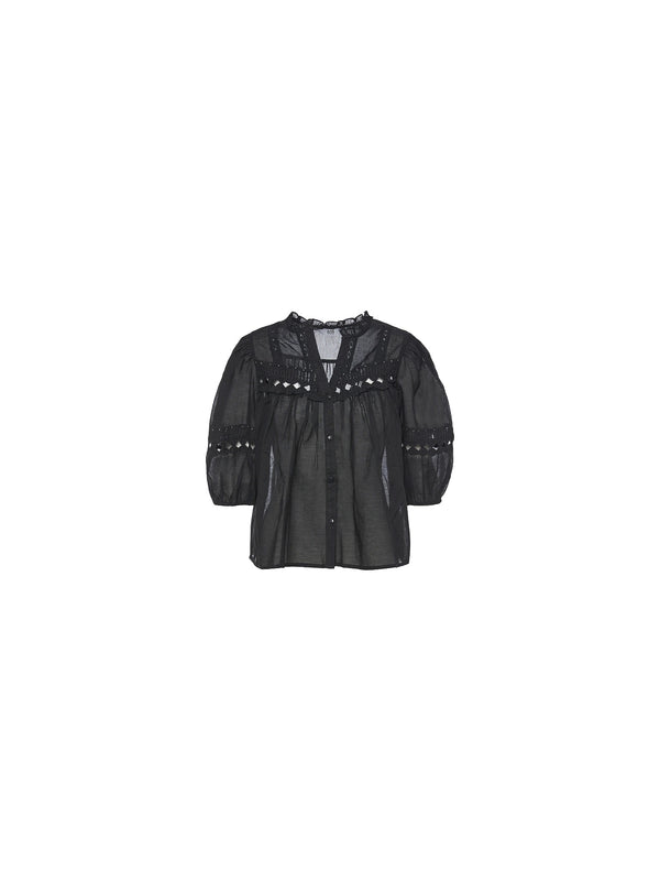 Camicia con maniche a sbuffo