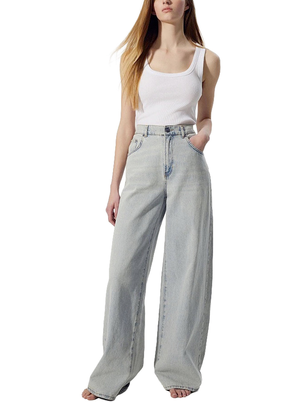 Jeans a gamba larga