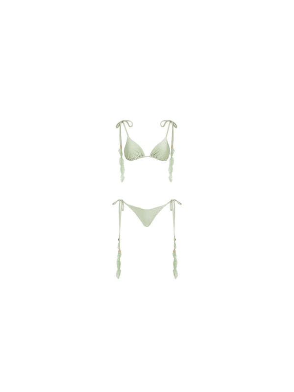 Bikini con pendenti piume