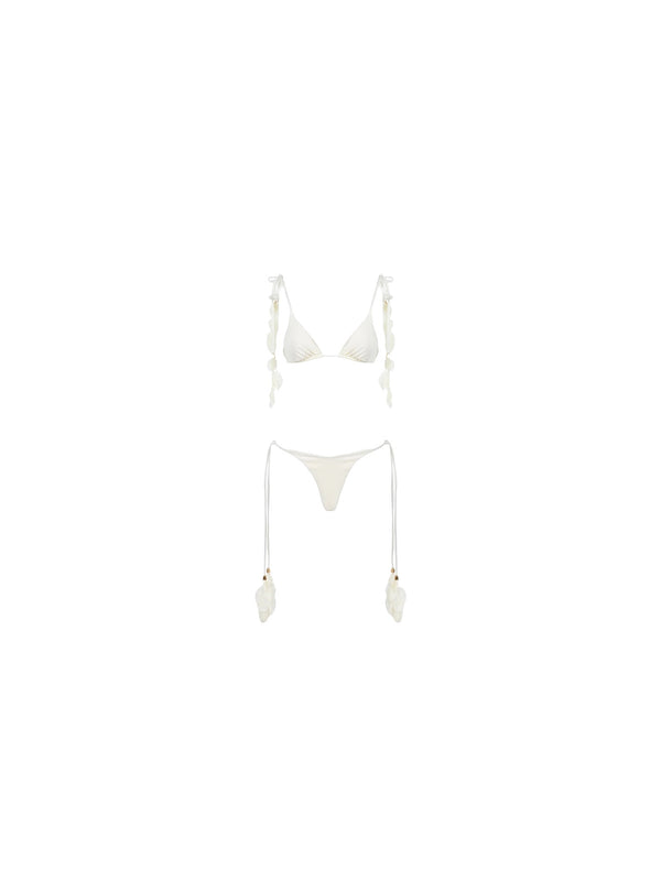 Bikini con pendenti piume