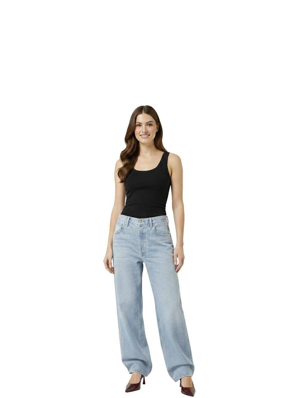 jeans amples en coton
