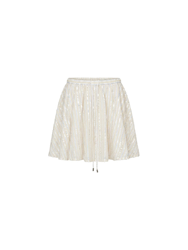 Minigonna rigata con paillettes