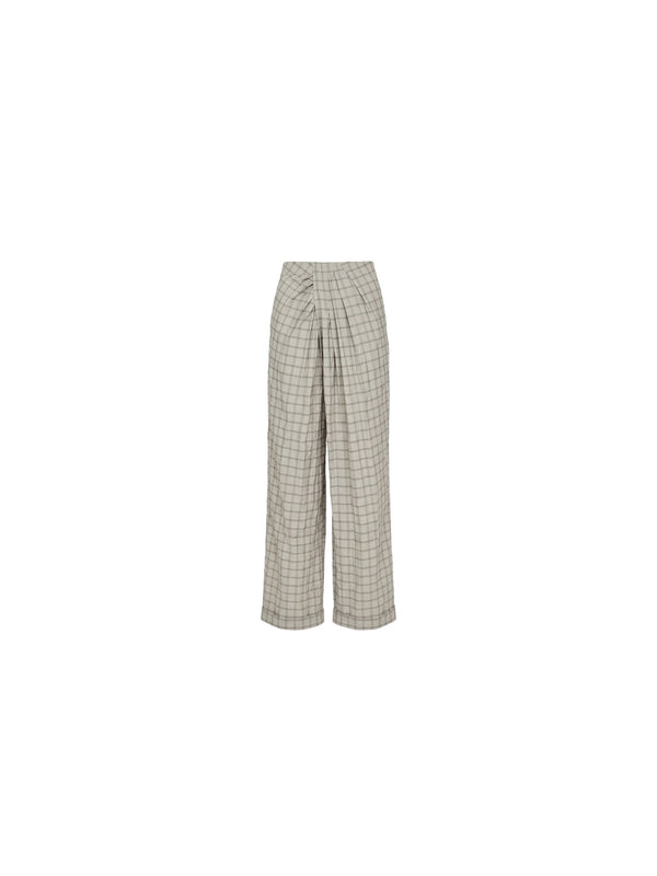 Pantalone a quadri drappeggiato