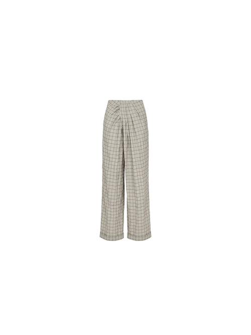 Pantalone a quadri drappeggiato