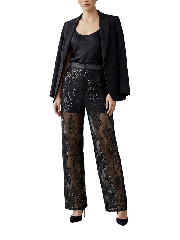 Pantalone a rete con paillettes
