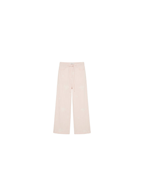 Pantalone largo ricamato