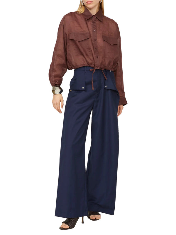 Camicia cropped con taschini