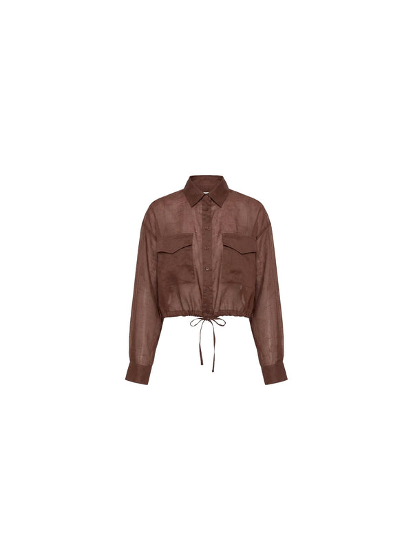 Camicia cropped con taschini