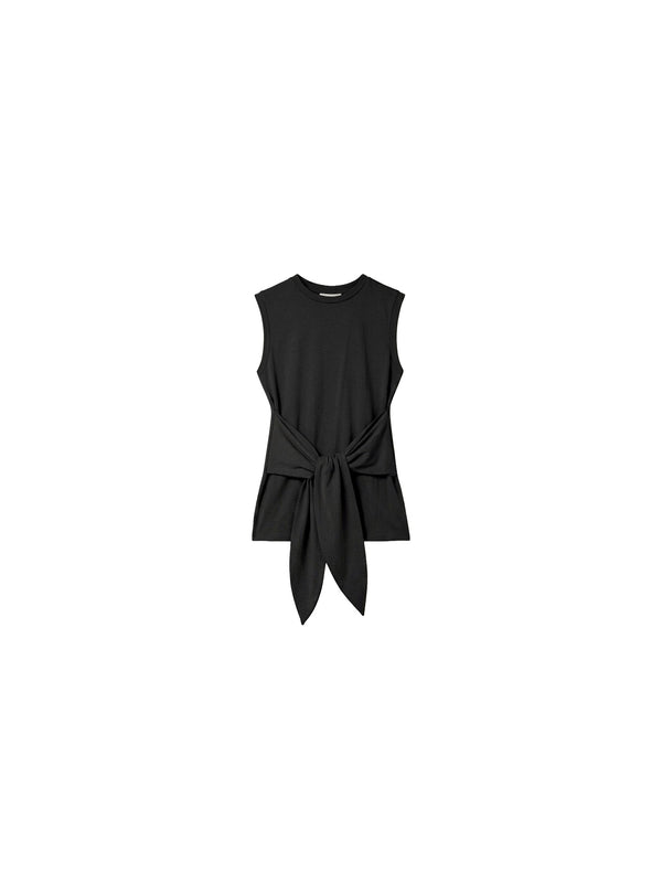 T-shirt smanicata con nodo