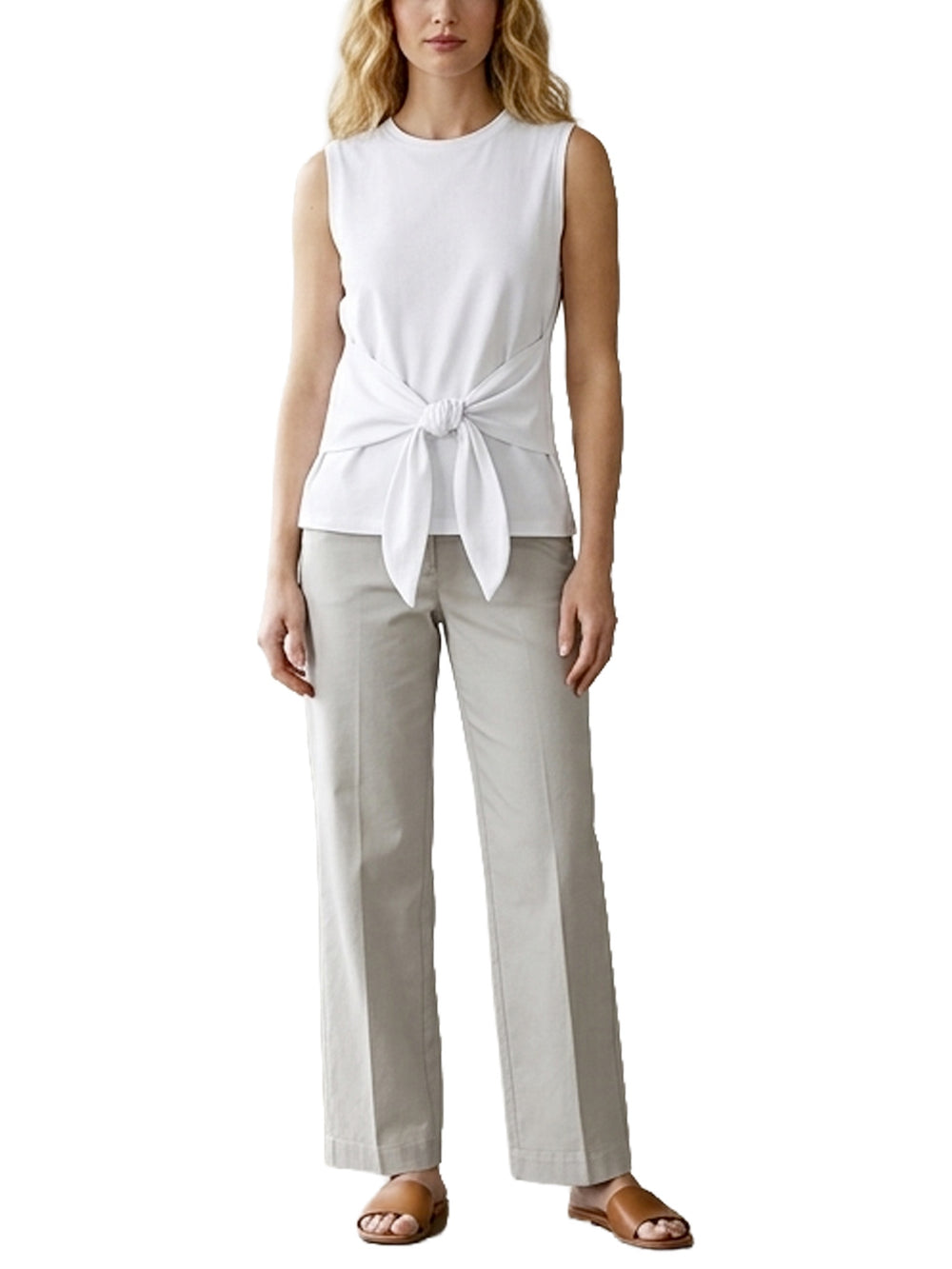 T-shirt smanicata con nodo