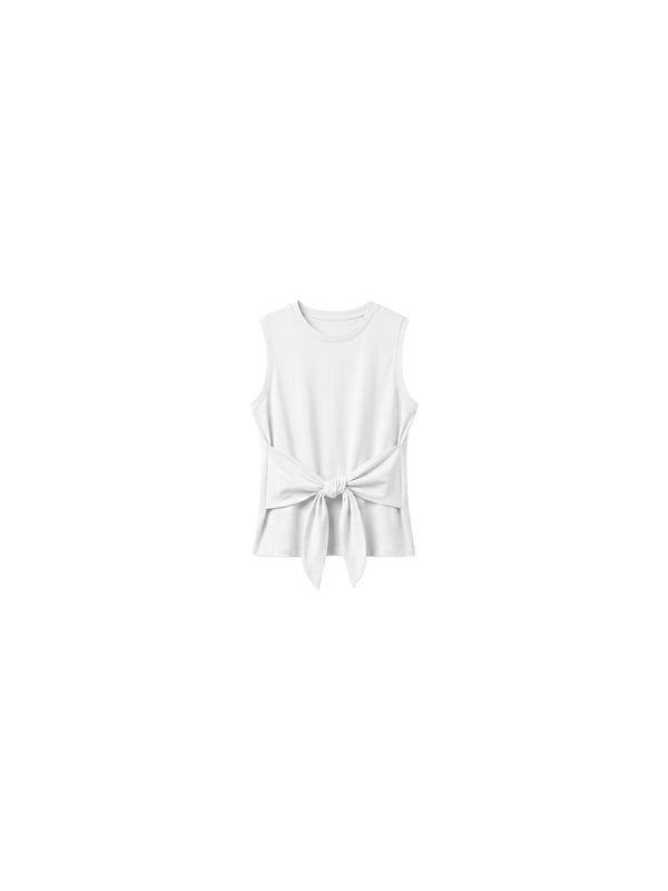 T-shirt smanicata con nodo