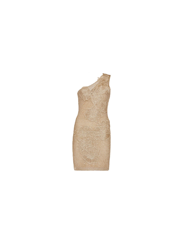 Abito monospalla in lurex