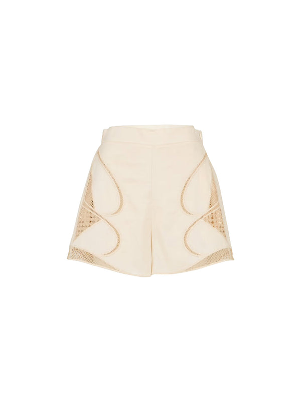 Shorts con inserti in pizzo