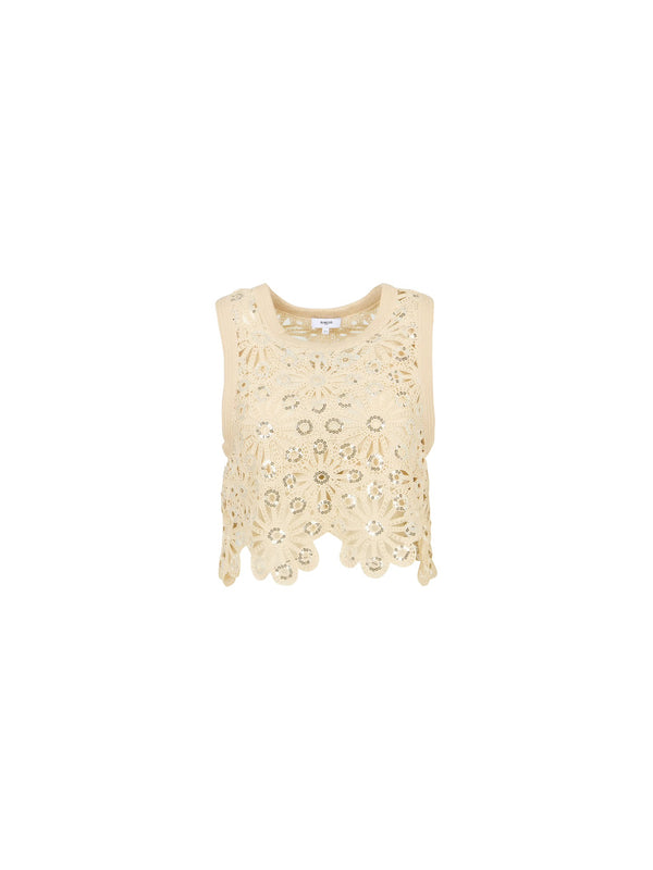 Top cropped macramé