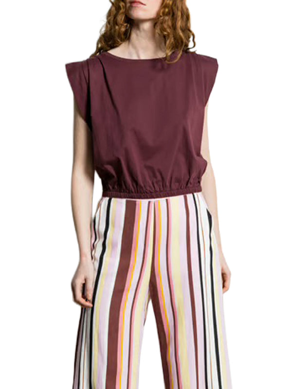 T-shirt cropped con alette