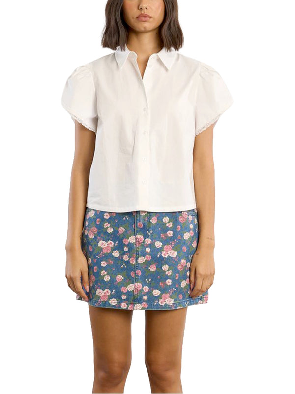 Camicia con maniche a sbuffo