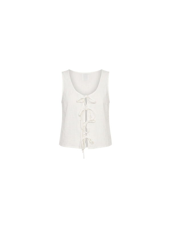 Top con laccetti frontali