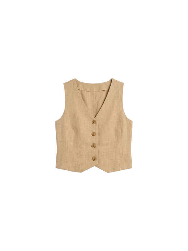 Gilet in misto lino