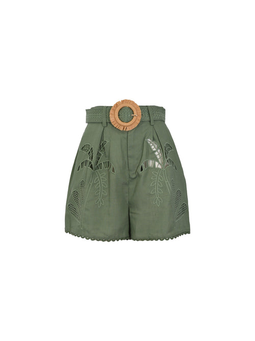 Shorts con inserti sangallo