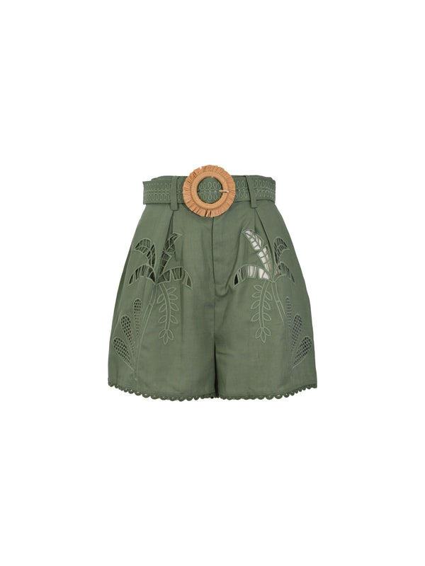 Shorts con inserti sangallo