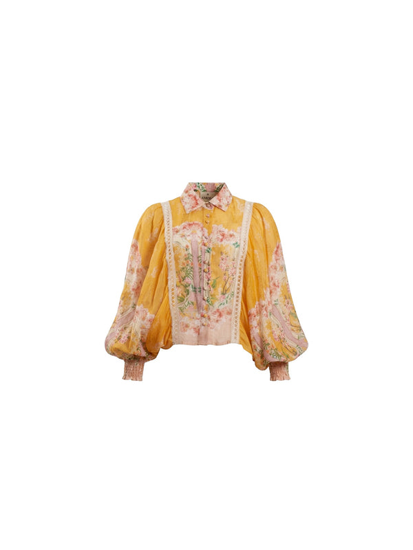 Camicia crop floreale