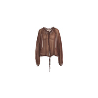 Camicia cropped in mussola