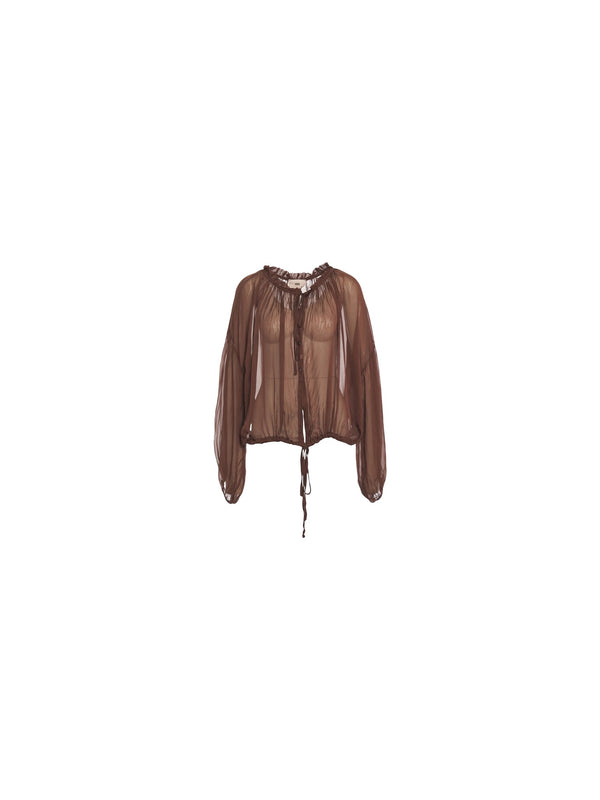 Camicia cropped in mussola