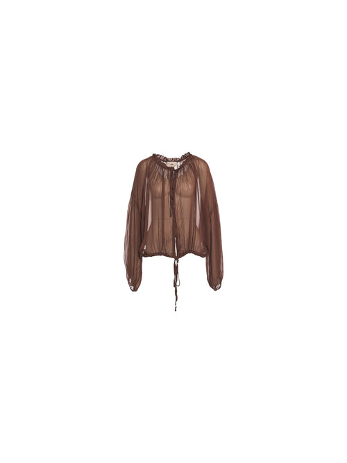 Camicia cropped in mussola