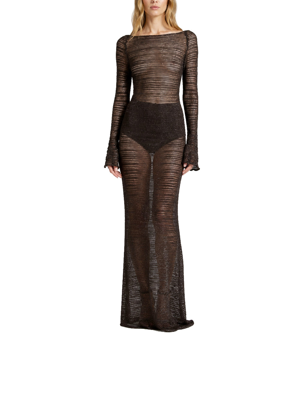 Abito lungo in lurex