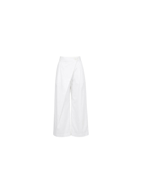 Pantalone asimmetrico con bottone