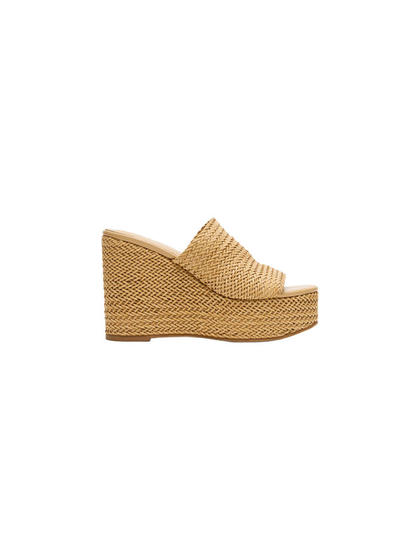 Ciabatta con zeppa in raffia