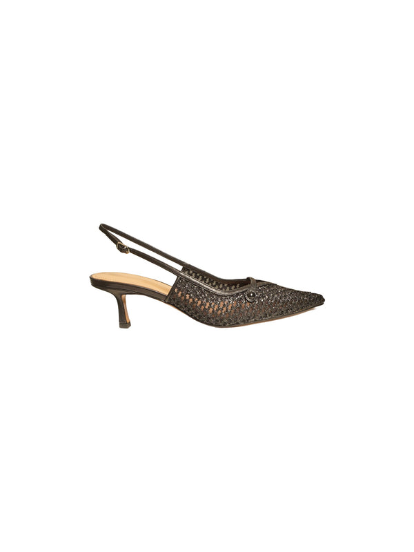 Slingback in raffia