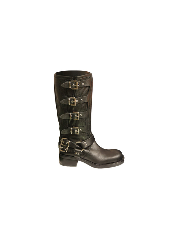 Bottes de motard à plusieurs boucles