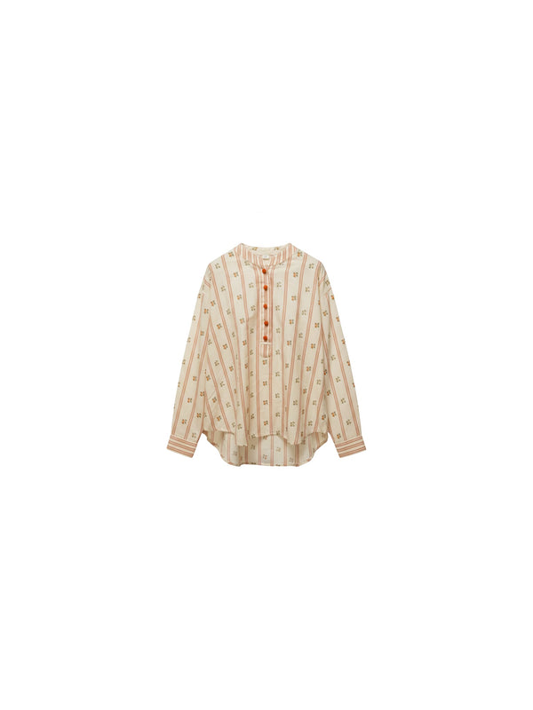 Camicia a righe floreali