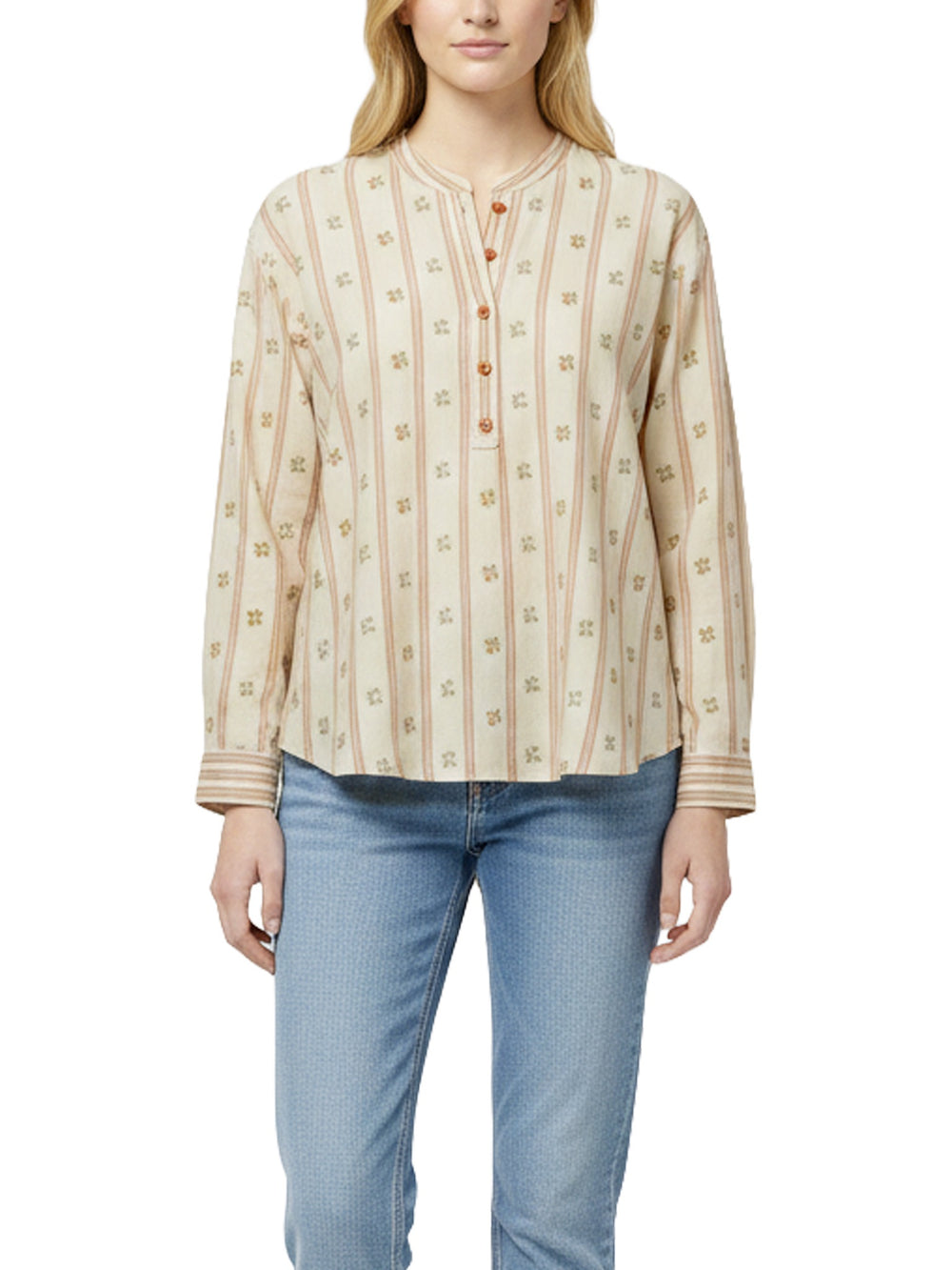 Camicia a righe floreali