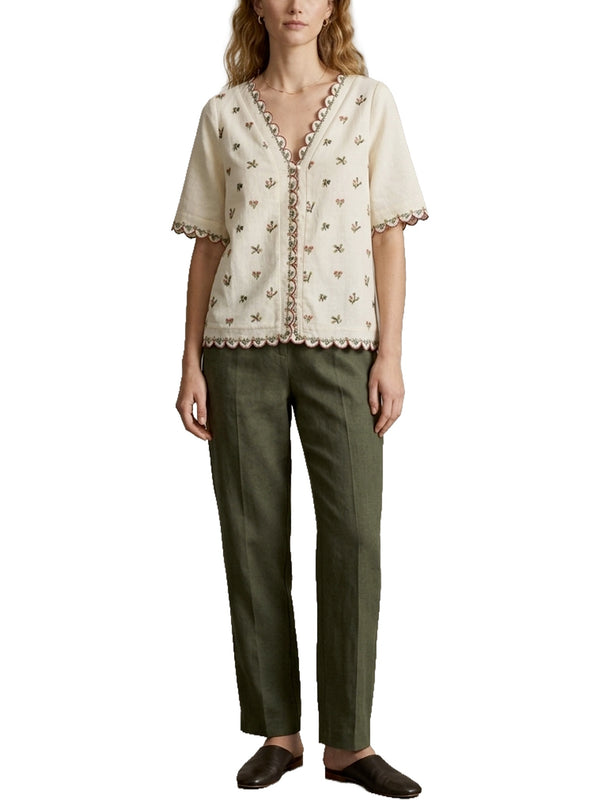 Camicia scollo a V floreale
