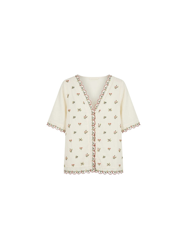 Camicia scollo a V floreale
