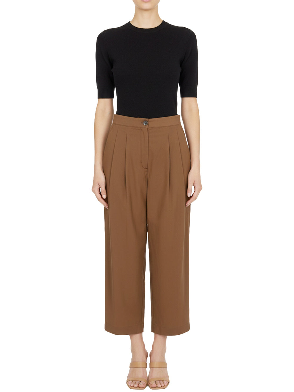 Pantalone con pence in cotone
