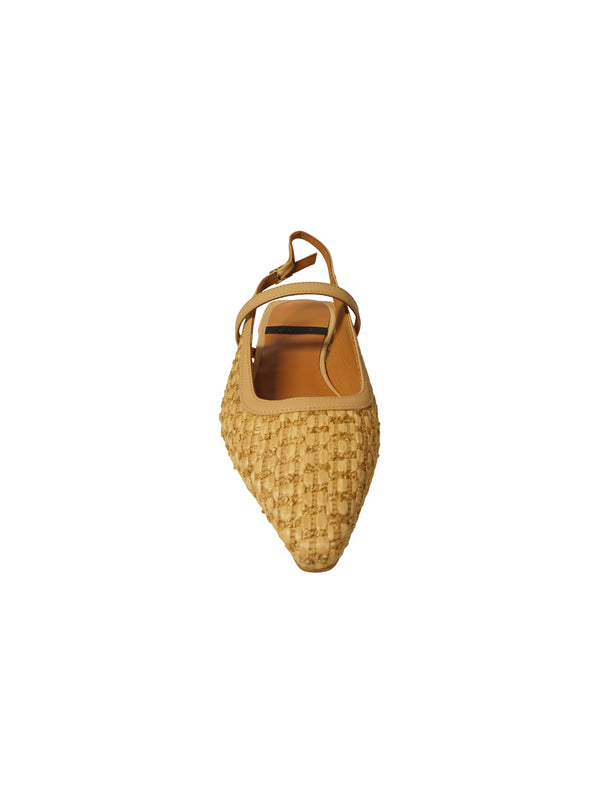 Slingback con cinturino in raffia