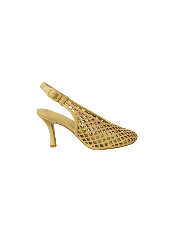 Slingback a rete in pelle