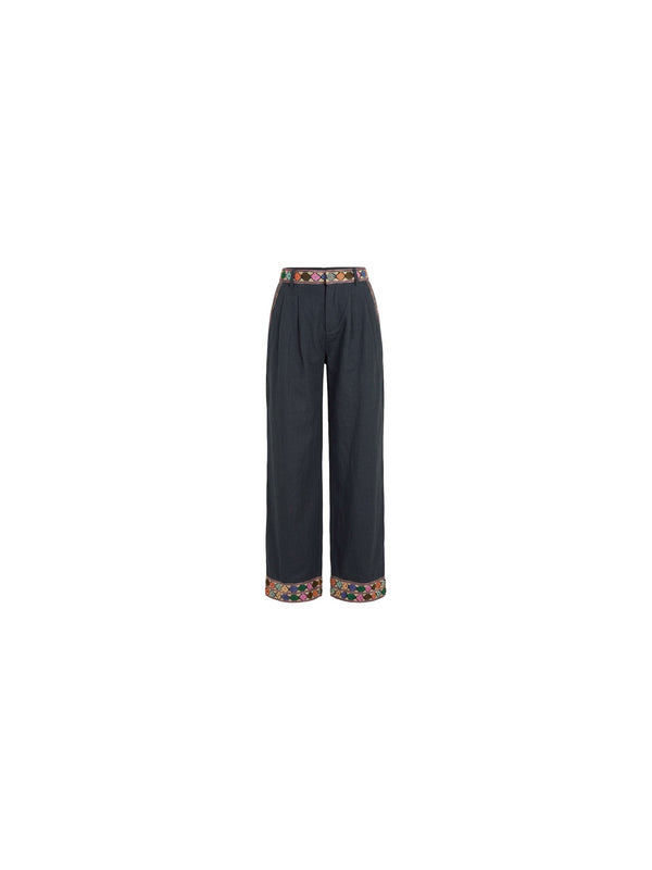 Pantalone con ricami