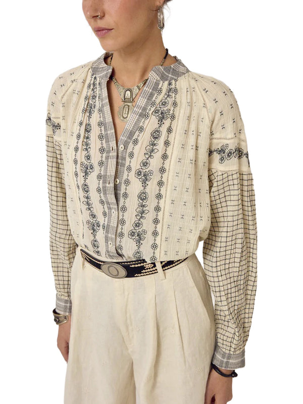 Camicia ricamata a quadri