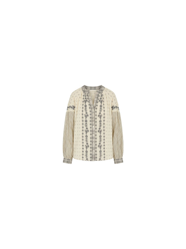 Camicia ricamata a quadri