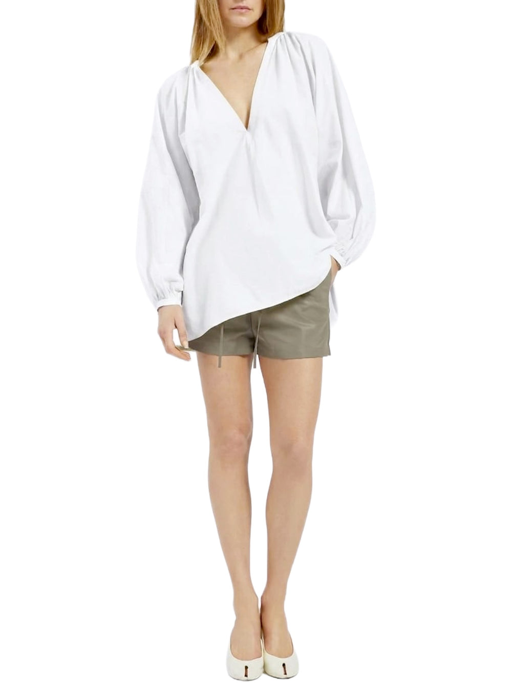 Camicia oversize scollo a V