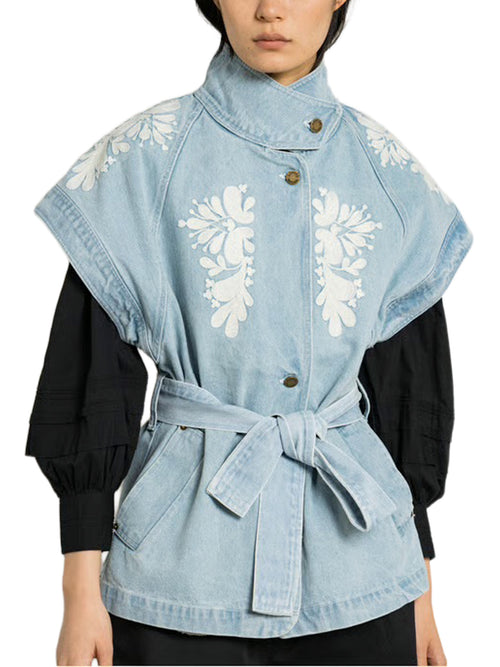 Gilet oversize ricamato