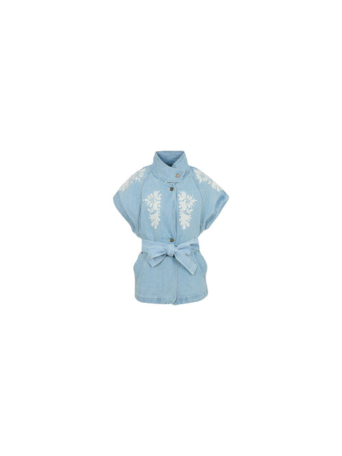 Gilet oversize ricamato