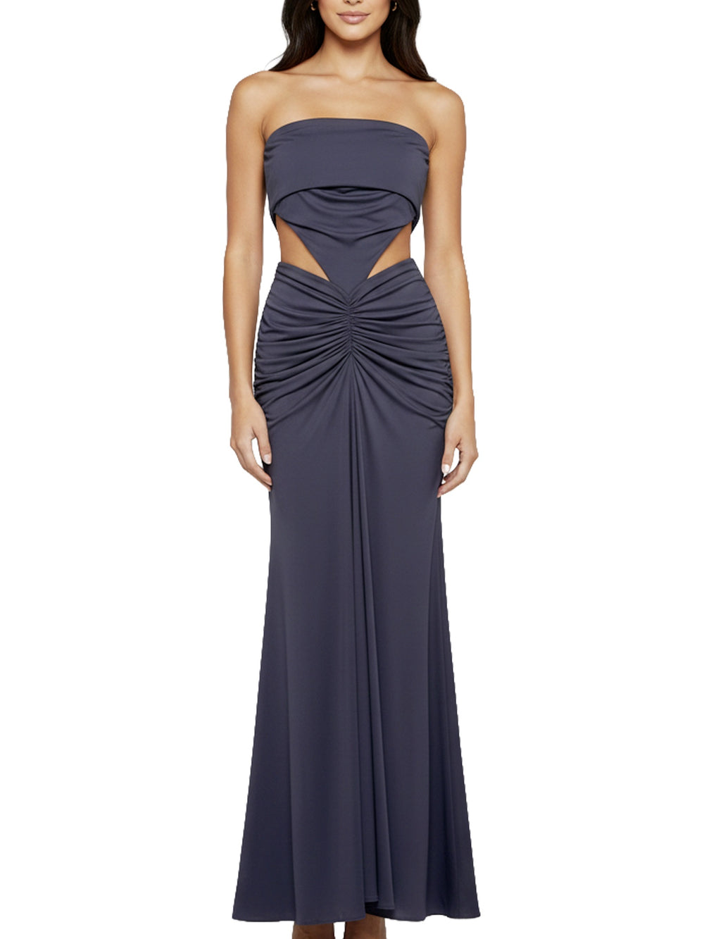 Robe longue à décolleté découpé