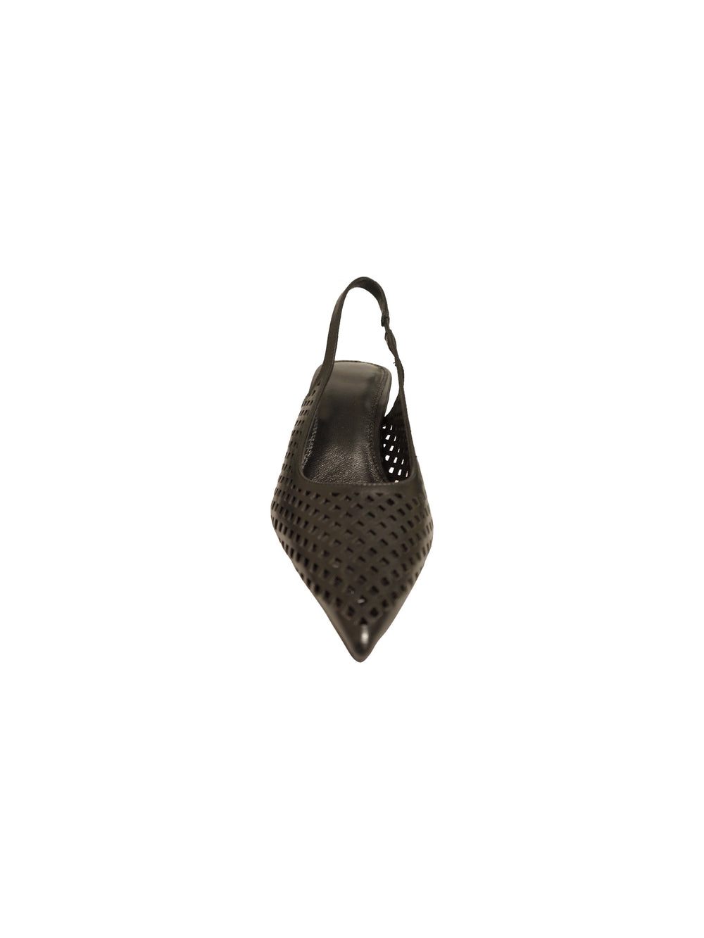 Décolleté slingback in pelle a rete
