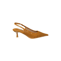 Décolleté slingback in pelle a rete
