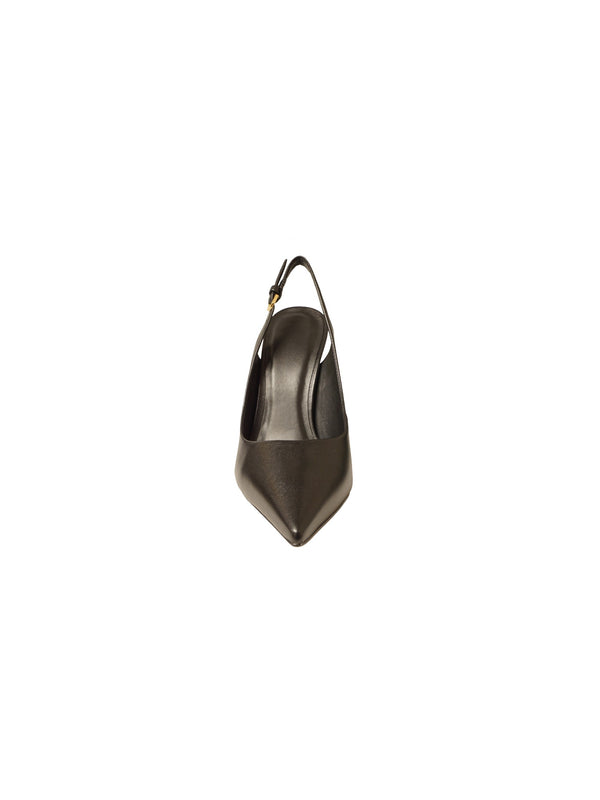 Décolleté slingback con tacco oro